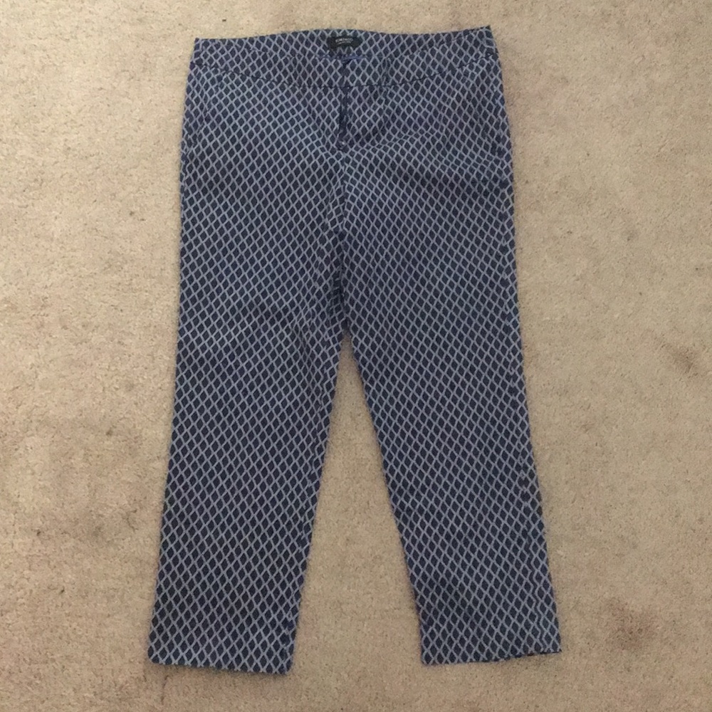 Navy Patterned Dress Pants
